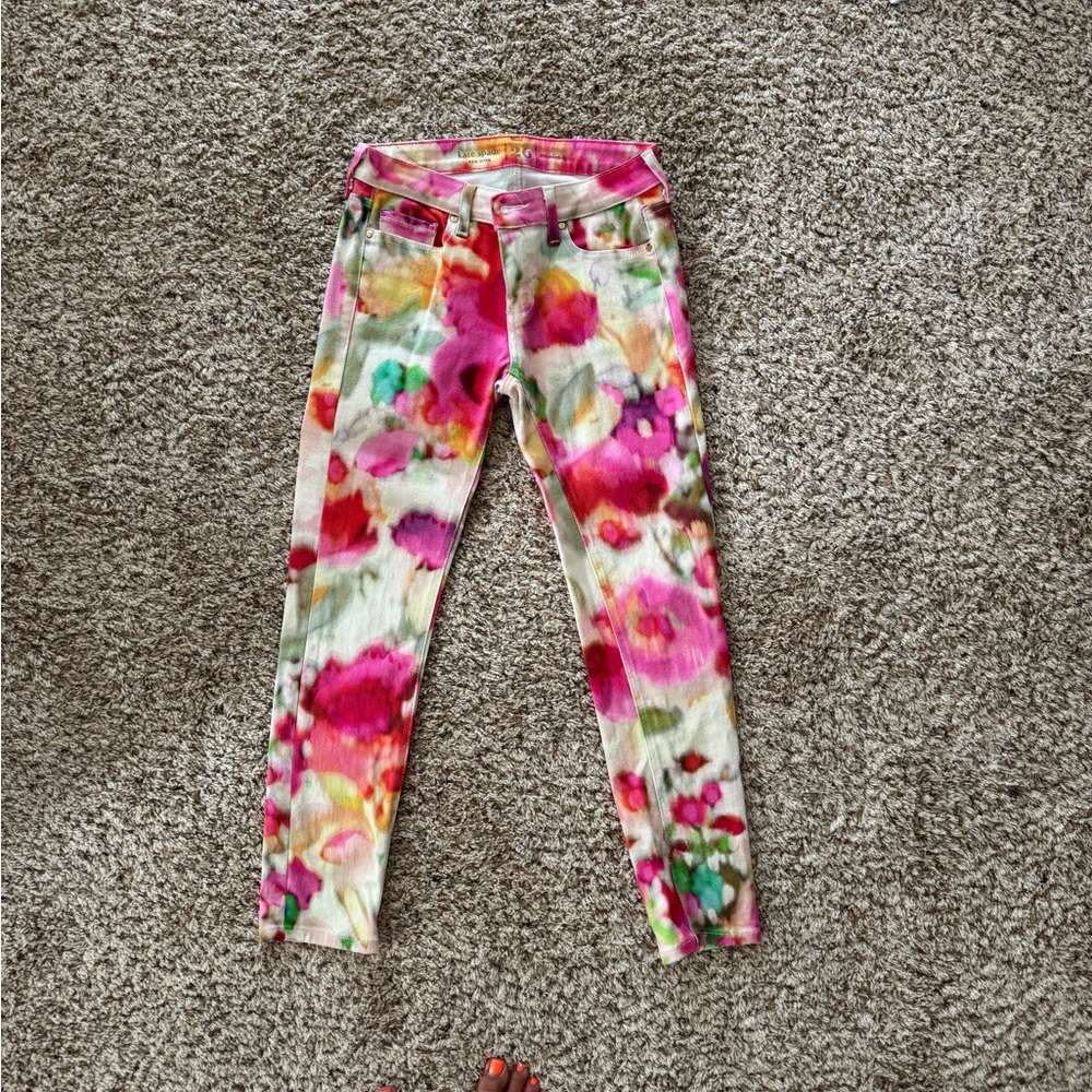 Kate Spade Pink and Orange Floral Jeans